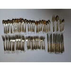 Lot of 64 Farberware Nouveau Gold 64/12 Flatware Set Service For 12 NEW -0723